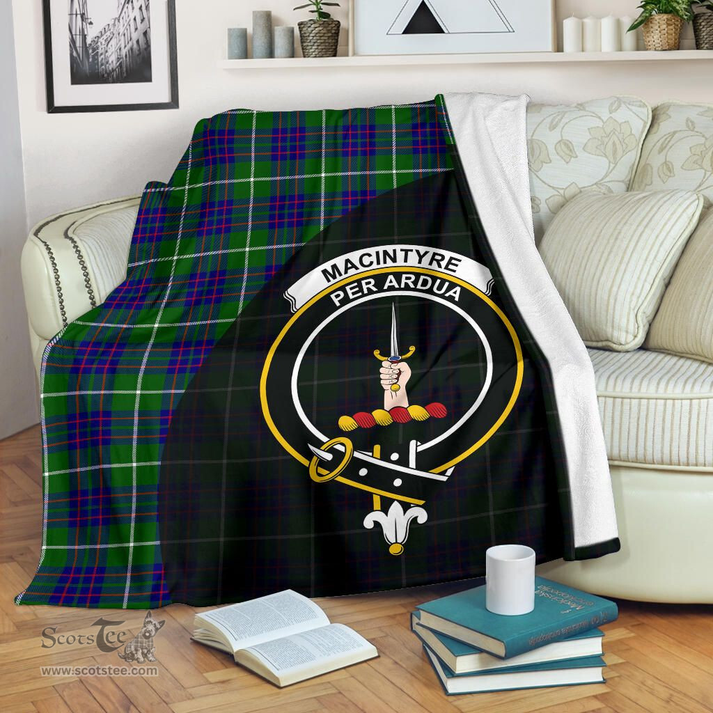 Scottish MacIntyre Hunting Modern Clan Tartan Blanket - Wave Style Scottish Plaid Tartan Plaid