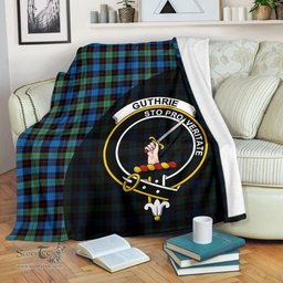 Scottish Guthrie Ancient Clan Tartan Blanket - Wave Style Scottish Plaid Tartan Plaid