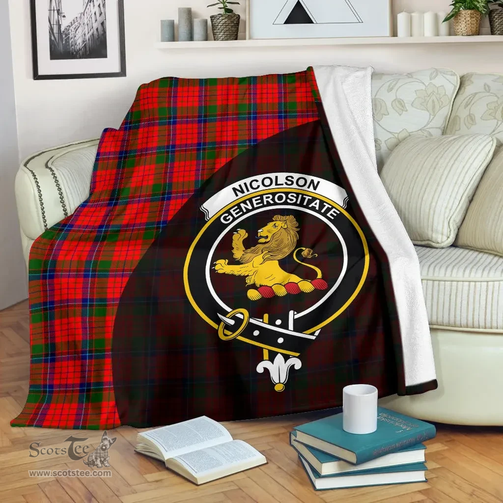 Scottish Nicolson Modern Clan Tartan Blanket - Wave Style Scottish Plaid Tartan Plaid