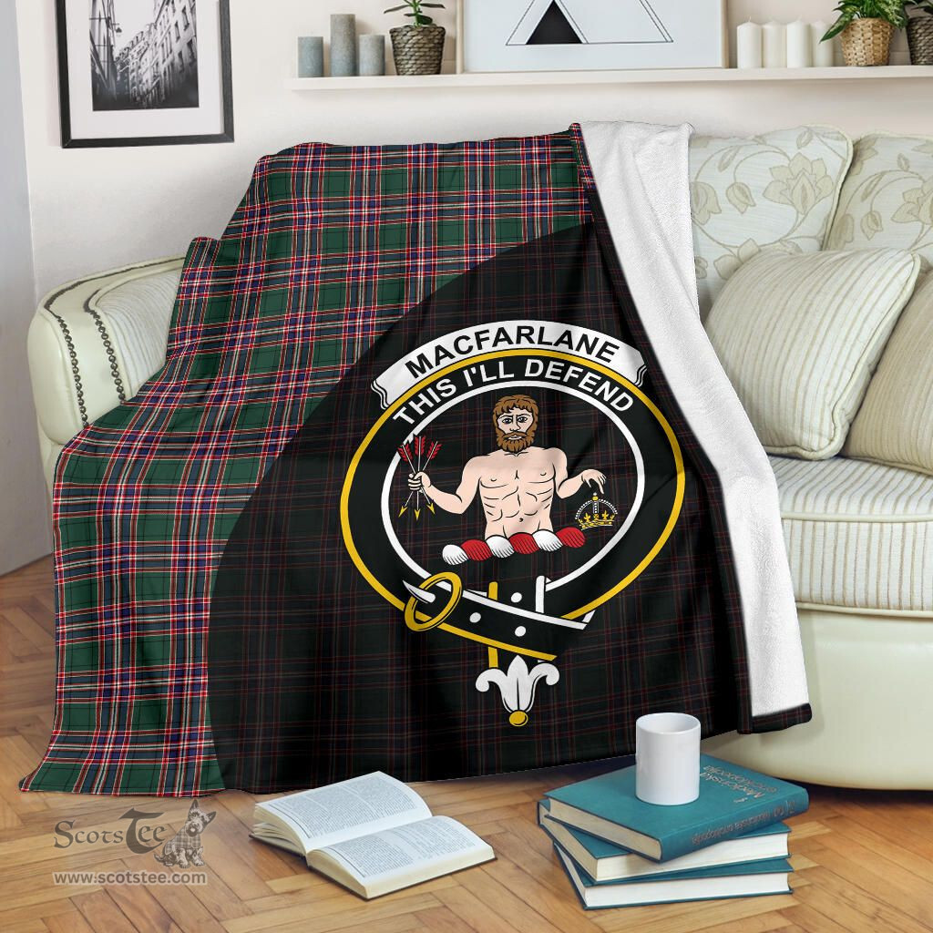Scottish MacFarlane Hunting Modern Clan Tartan Blanket - Wave Style Scottish Plaid Tartan Plaid