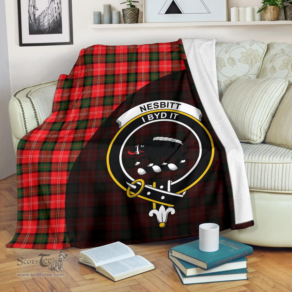 Scottish Nesbitt Modern Clan Tartan Blanket - Wave Style Scottish Plaid Tartan Plaid