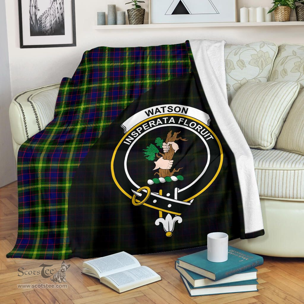 Scottish Watson Modern Clan Tartan Blanket - Wave Style Scottish Plaid Tartan Plaid