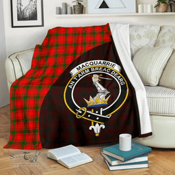 Scottish MacQuarrie Modern Clan Tartan Blanket - Wave Style Scottish Plaid Tartan Plaid