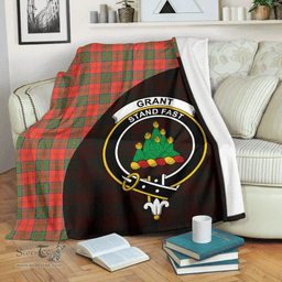 Scottish Grant Ancient Clan Tartan Blanket - Wave Style Scottish Plaid Tartan Plaid