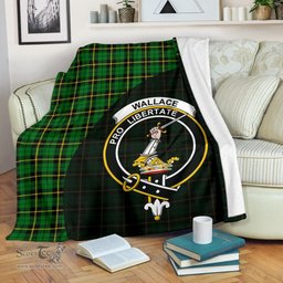 Scottish Wallace Hunting - Green Clan Tartan Blanket - Wave Style Scottish Plaid Tartan Plaid
