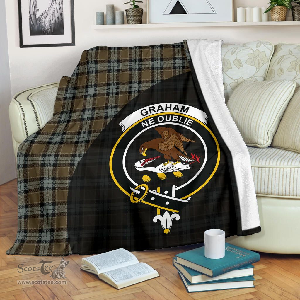 Scottish Graham of Menteith Weathered Clan Tartan Blanket - Wave Style Scottish Plaid Tartan Plaid