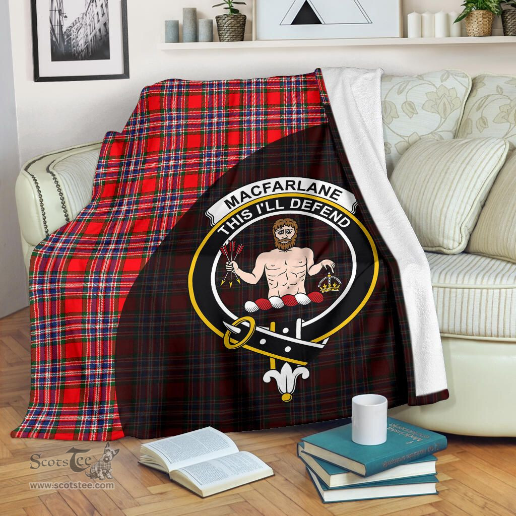 Scottish MacFarlane Modern Clan Tartan Blanket - Wave Style Scottish Plaid Tartan Plaid
