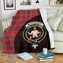 Scottish MacFarlane Modern Clan Tartan Blanket - Wave Style Scottish Plaid Tartan Plaid