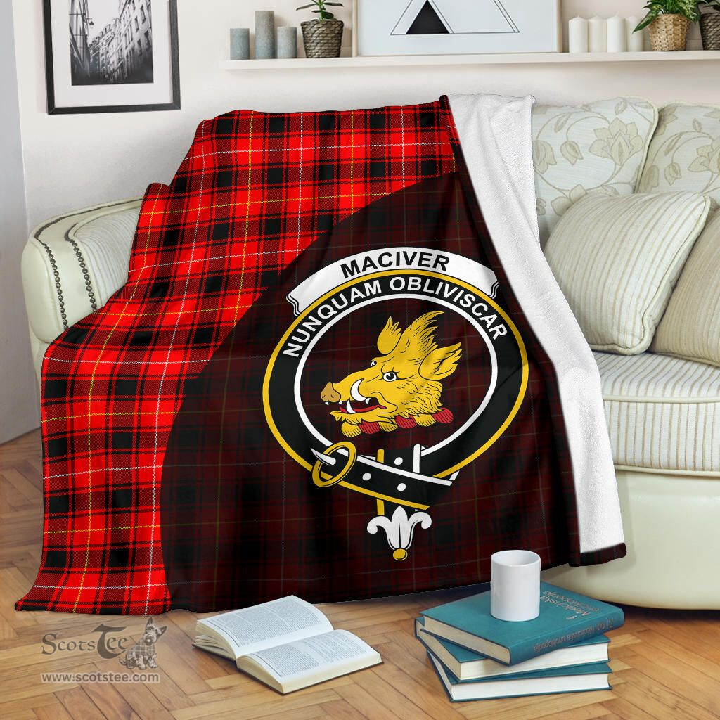 Scottish MacIver Modern Clan Tartan Blanket - Wave Style Scottish Plaid Tartan Plaid