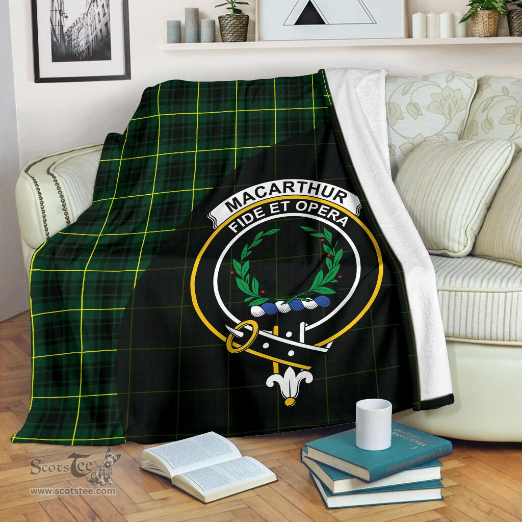 Scottish MacArthur Modern Clan Tartan Blanket - Wave Style Scottish Plaid Tartan Plaid
