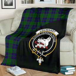 Scottish Lockhart Modern Clan Tartan Blanket - Wave Style Scottish Plaid Tartan Plaid