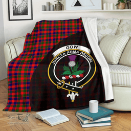 Scottish Gow Modern Clan Tartan Blanket - Wave Style Scottish Plaid Tartan Plaid
