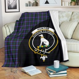 Scottish Hunter Modern Clan Tartan Blanket - Wave Style Scottish Plaid Tartan Plaid