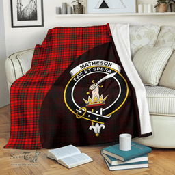 Scottish Matheson Modern Clan Tartan Blanket - Wave Style Scottish Plaid Tartan Plaid