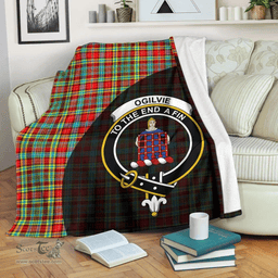 Scottish Ogilvie Clan Tartan Blanket - Wave Style Scottish Plaid Tartan Plaid