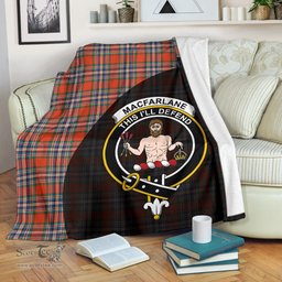 Scottish MacFarlane Ancient Clan Tartan Blanket - Wave Style Scottish Plaid Tartan Plaid