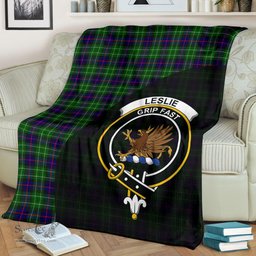 Scottish Leslie Hunting Clan Tartan Blanket - Wave Style Scottish Plaid Tartan Plaid