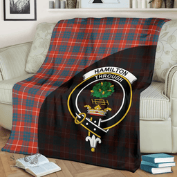 Scottish Hamilton Ancient Clan Tartan Blanket - Wave Style Scottish Plaid Tartan Plaid