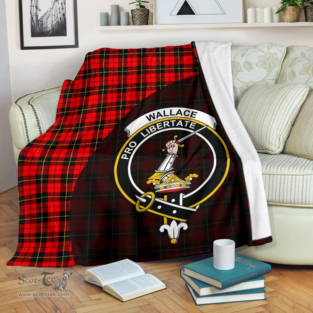 Scottish Wallace Hunting - Red Clan Tartan Blanket - Wave Style Scottish Plaid Tartan Plaid