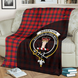 Scottish Robertson Modern Clan Tartan Blanket - Wave Style Scottish Plaid Tartan Plaid