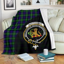 Scottish MacThomas Modern Clan Tartan Blanket - Wave Style Scottish Plaid Tartan Plaid