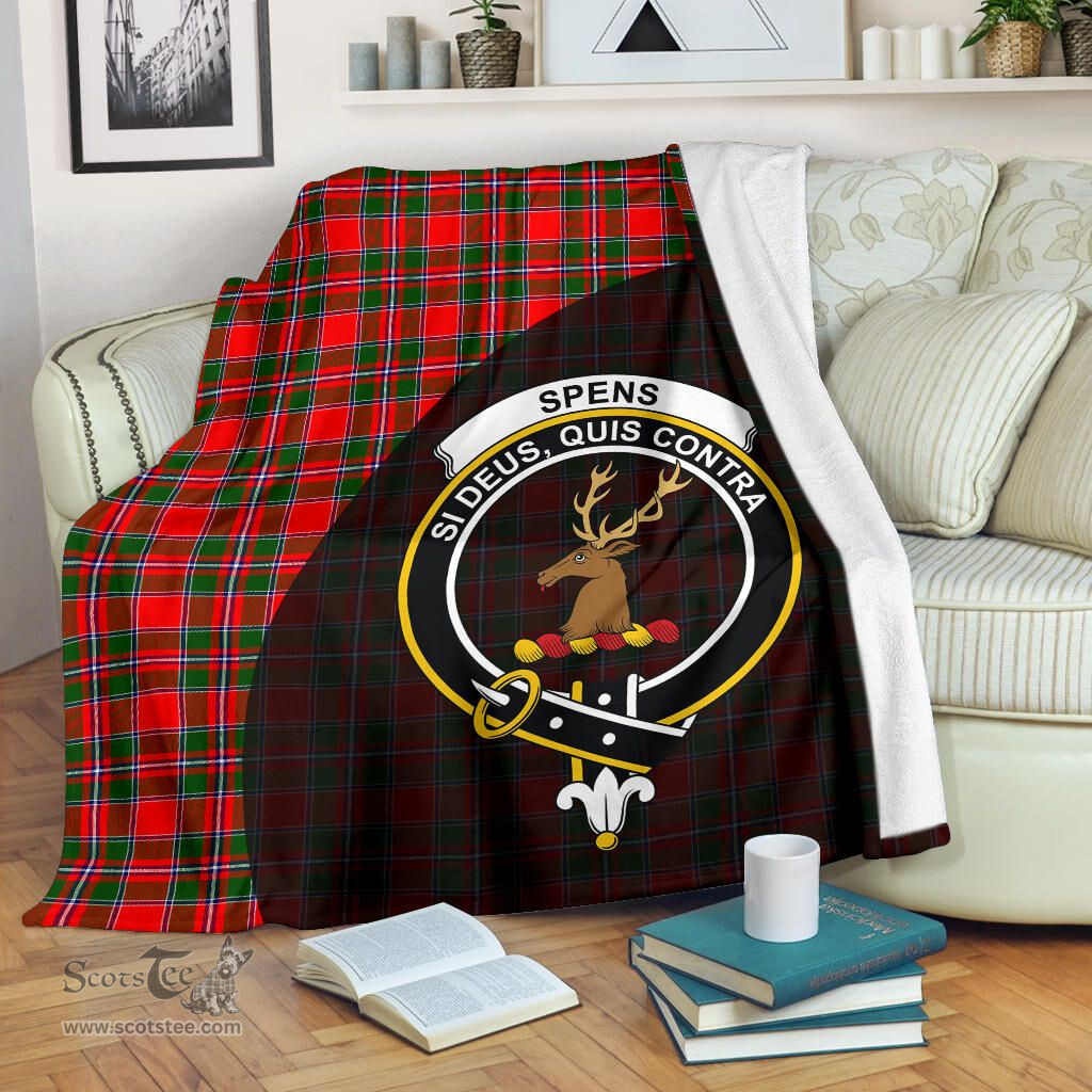 Scottish Spens Modern Clan Tartan Blanket - Wave Style Scottish Plaid Tartan Plaid