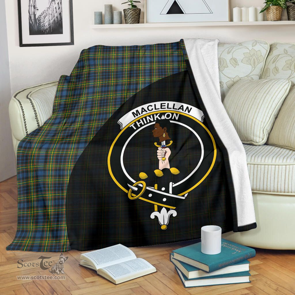 Scottish MacLellan Ancient Clan Tartan Blanket - Wave Style Scottish Plaid Tartan Plaid