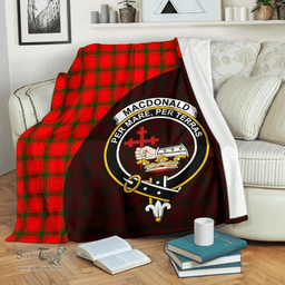 Scottish MacDonald of Sleat Clan Tartan Blanket - Wave Style Scottish Plaid Tartan Plaid