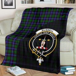 Scottish Russell Modern Clan Tartan Blanket - Wave Style Scottish Plaid Tartan Plaid