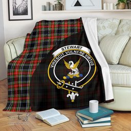 Scottish Stewart Black Clan Tartan Blanket - Wave Style Scottish Plaid Tartan Plaid