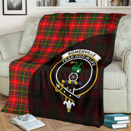 Scottish Somerville Modern Clan Tartan Blanket - Wave Style Scottish Plaid Tartan Plaid