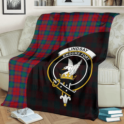 Scottish Lindsay Modern Clan Tartan Blanket - Wave Style Scottish Plaid Tartan Plaid