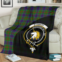 Scottish Stewart of Appin Hunting Modern Clan Tartan Blanket - Wave Style Scottish Plaid Tartan Plaid
