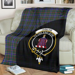 Scottish Ogilvie Hunting Modern Clan Tartan Blanket - Wave Style Scottish Plaid Tartan Plaid