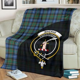 Scottish MacRae Hunting Ancient Clan Tartan Blanket - Wave Style Scottish Plaid Tartan Plaid
