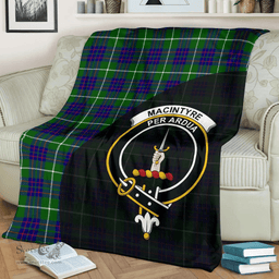 Scottish MacIntyre Hunting Modern Clan Tartan Blanket - Wave Style Scottish Plaid Tartan Plaid