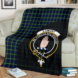 Scottish Lamont Modern Clan Tartan Blanket - Wave Style Scottish Plaid Tartan Plaid