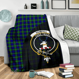 Scottish Sempill Modern Clan Tartan Blanket - Wave Style Scottish Plaid Tartan Plaid