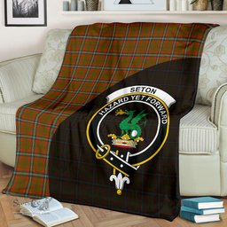 Scottish Seton Hunting Modern Clan Tartan Blanket - Wave Style Scottish Plaid Tartan Plaid