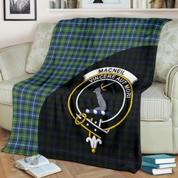 Scottish MacNeill of Barra Ancient Clan Tartan Blanket - Wave Style Scottish Plaid Tartan Plaid