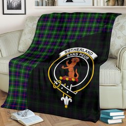 Scottish Sutherland Modern Clan Tartan Blanket - Wave Style Scottish Plaid Tartan Plaid