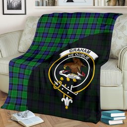 Scottish Graham of Menteith Modern Clan Tartan Blanket - Wave Style Scottish Plaid Tartan Plaid