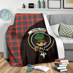 Scottish Hamilton Ancient Clan Tartan Blanket - Wave Style Scottish Plaid Tartan Plaid