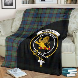 Scottish Nicolson Hunting Ancient Clan Tartan Blanket - Wave Style Scottish Plaid Tartan Plaid