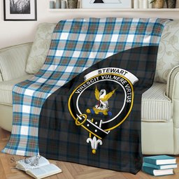 Scottish Stewart Muted Blue Clan Tartan Blanket - Wave Style Scottish Plaid Tartan Plaid