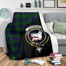 Scottish Lockhart Modern Clan Tartan Blanket - Wave Style Scottish Plaid Tartan Plaid
