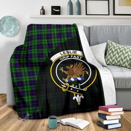 Scottish Leslie Hunting Clan Tartan Blanket - Wave Style Scottish Plaid Tartan Plaid