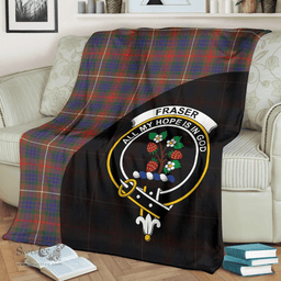 Scottish Fraser Hunting Modern Clan Tartan Blanket - Wave Style Scottish Plaid Tartan Plaid
