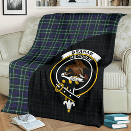 Scottish Graham of Montrose Modern Clan Tartan Blanket - Wave Style Scottish Plaid Tartan Plaid