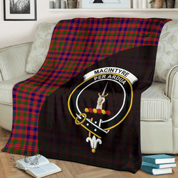 Scottish MacIntyre Modern Clan Tartan Blanket - Wave Style Scottish Plaid Tartan Plaid